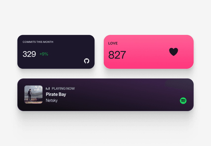 Linky editor showing live integration blocks being arranged on a page